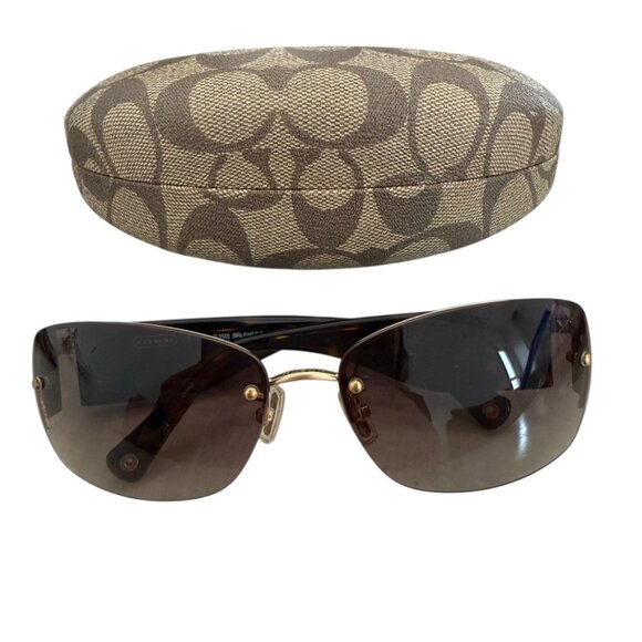 COACH Octavia S 350 Brushed Bronze Rectangle Women's Sunglasses MSRP $234.64 - Picture 6 of 15